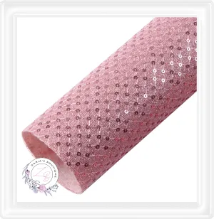 ∙ Sequin Knit Texture Faux Leather ∙ Rose Pink  ∙
