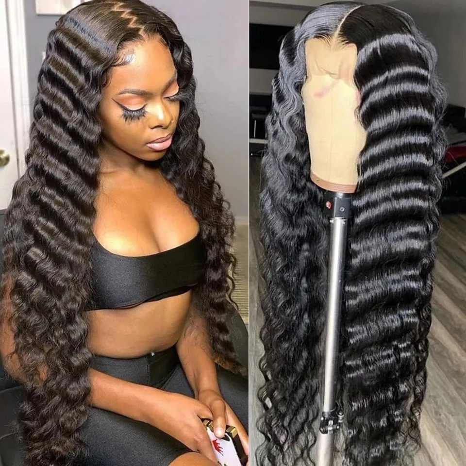 13x4/13x6 Malaysian Loose Deep Wave Lace Frontal Human Hair Wigs for Women