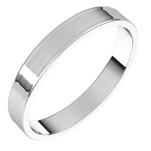 14K White 3 mm Flat Ultra-Light Band Size 6