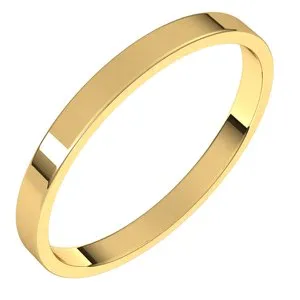 14K Yellow 2 mm Flat Ultra-Light Band Size 5