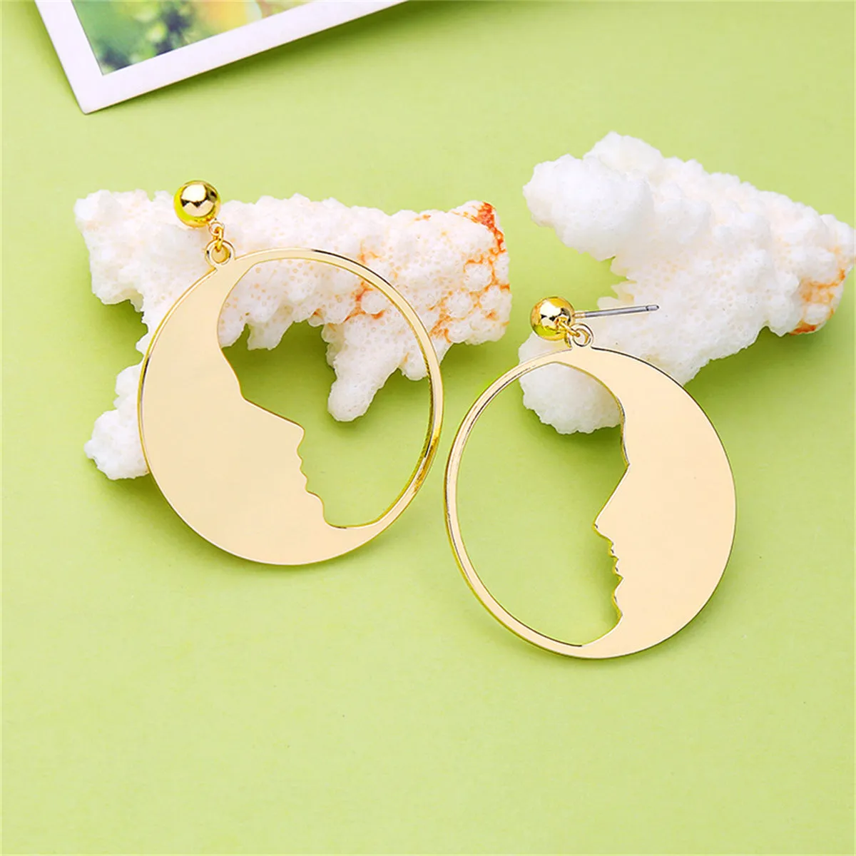 18K Gold-Plated Open Face Drop Earrings