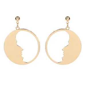 18K Gold-Plated Open Face Drop Earrings