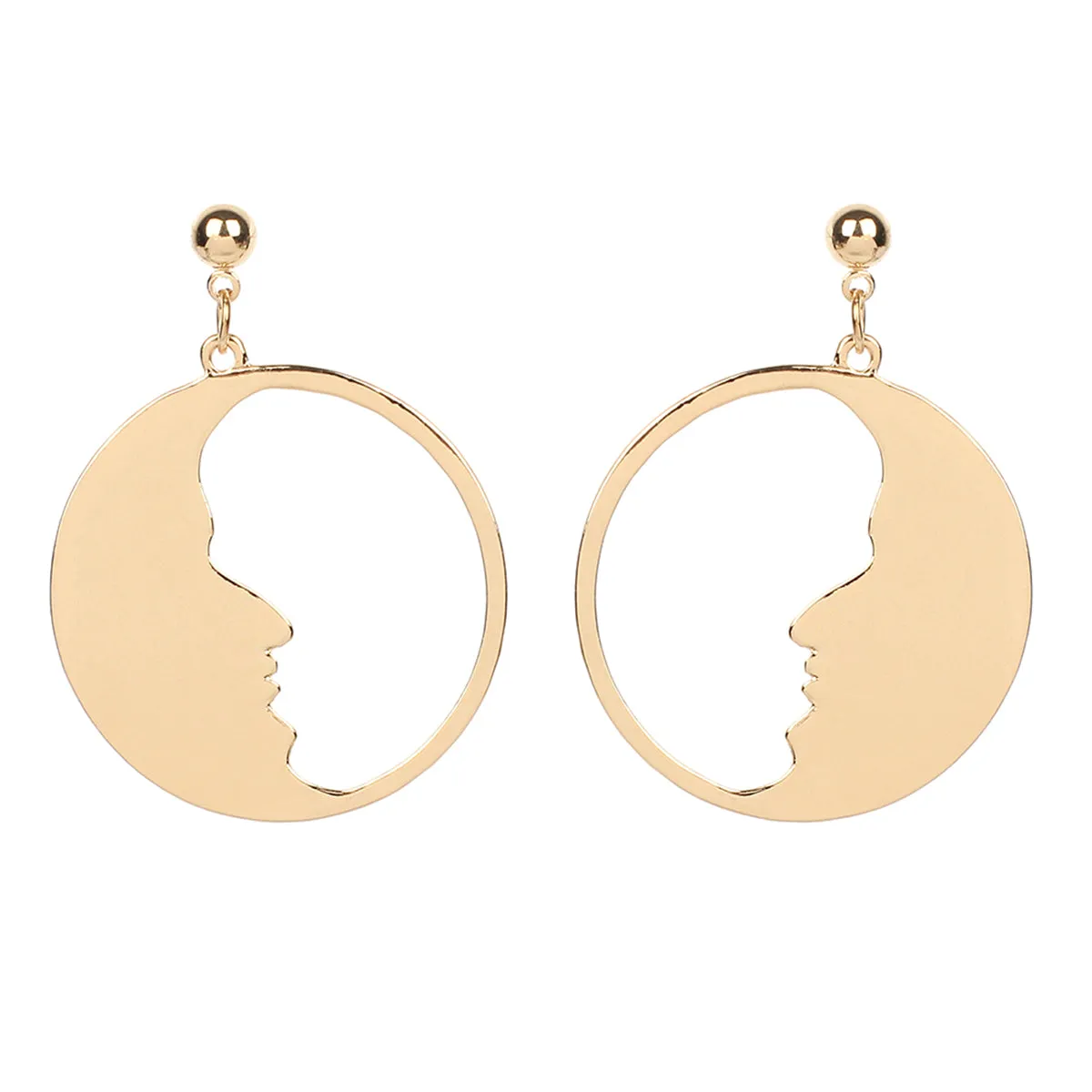 18K Gold-Plated Open Face Drop Earrings