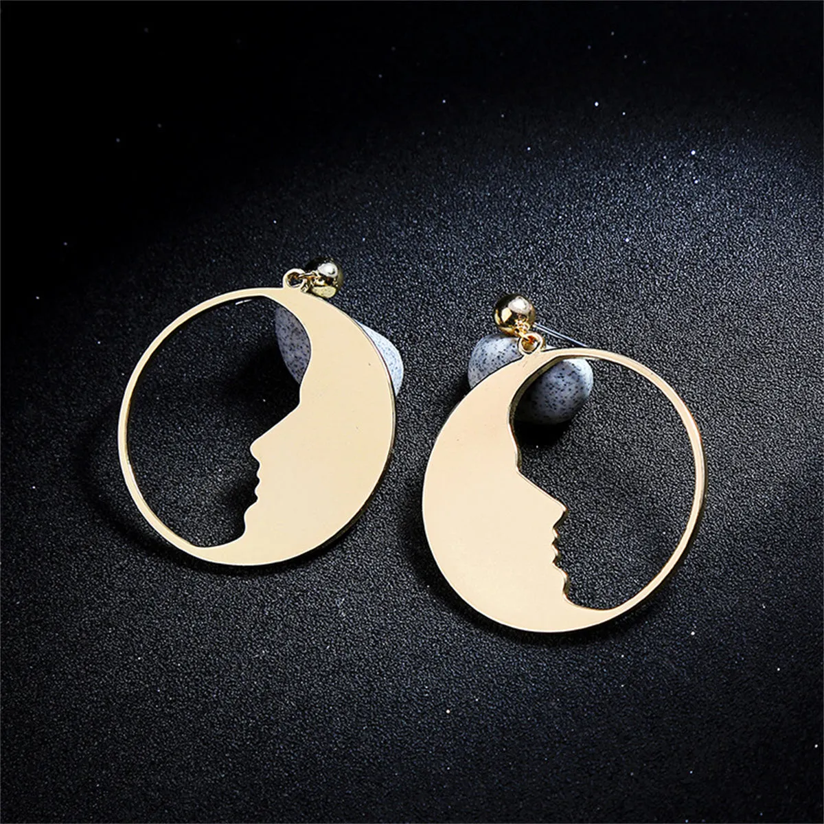 18K Gold-Plated Open Face Drop Earrings