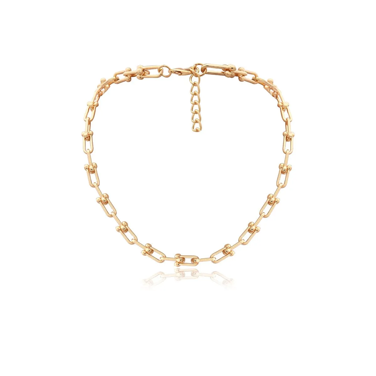 18K Gold-Plated Open-Link Choker Necklace