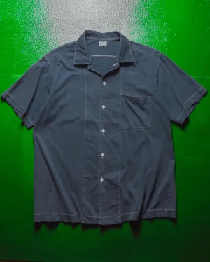 1999 Garment Dyed Navy Contrast Stitch Boxy Shirt (M~L)