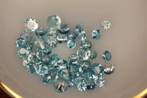 20 carats Round brilliant Blue Zircon loose stones