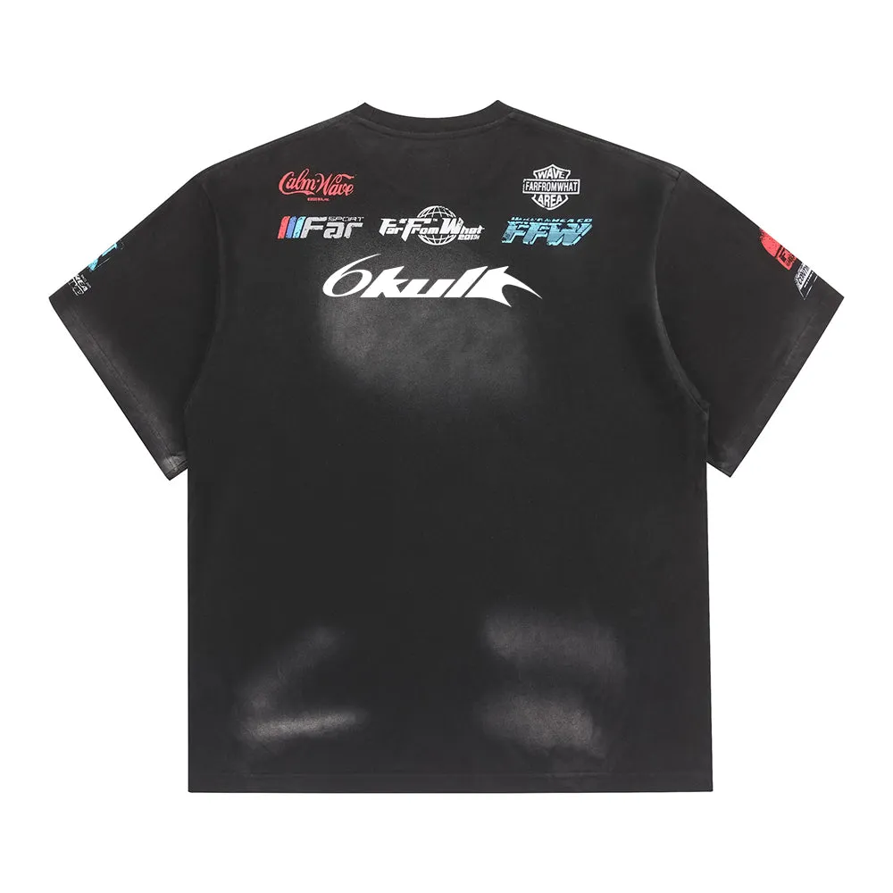6Kull Washed Brand Print T-Shirt