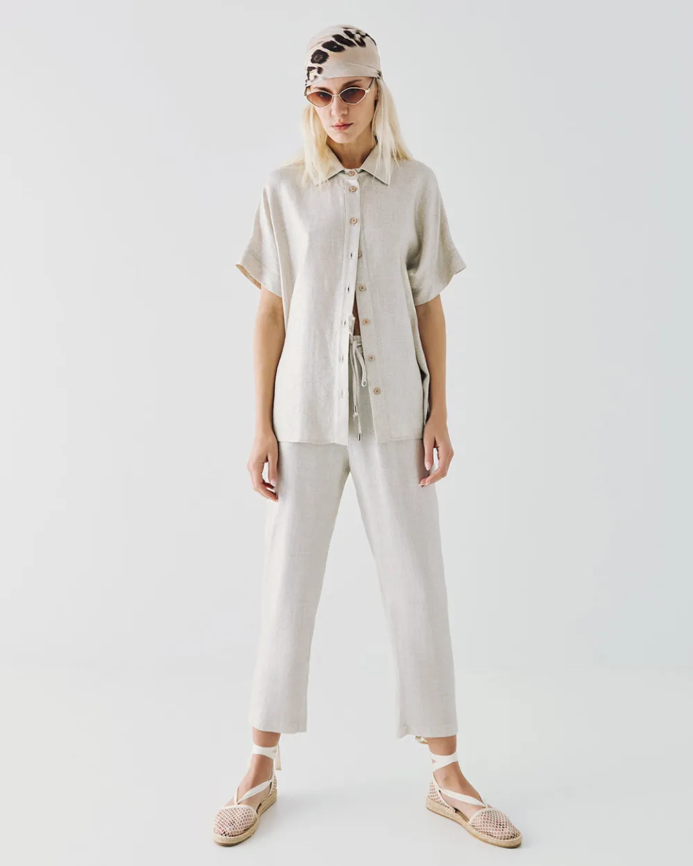 Access Fashion Short-sleeve Metallic-effect Shirt