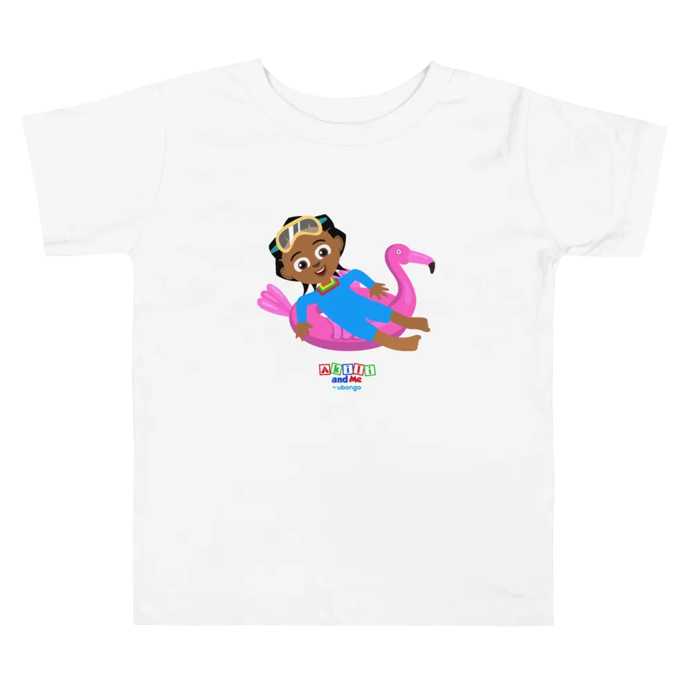'Akili at the pool' Toddler Short Sleeve Tee