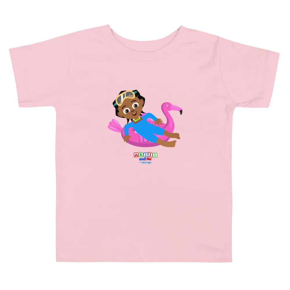 'Akili at the pool' Toddler Short Sleeve Tee