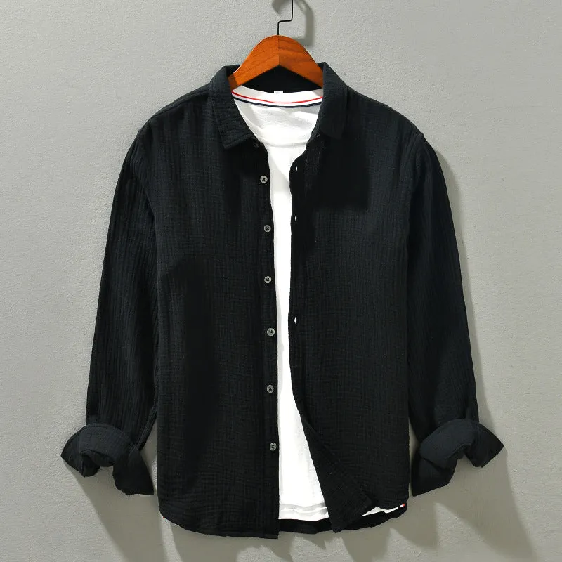 Alden | Men's Lightweight Crinkled Button-Up Shirt | Long Sleeve