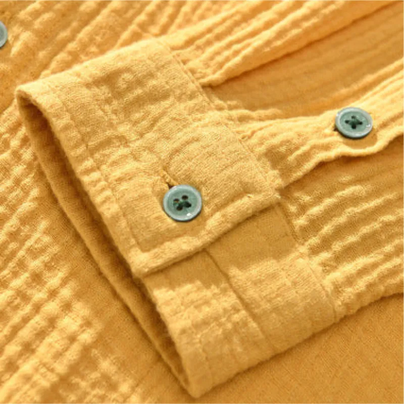 Alden | Men's Lightweight Crinkled Button-Up Shirt | Long Sleeve