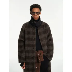Alpaca Mohair Plaid Coat