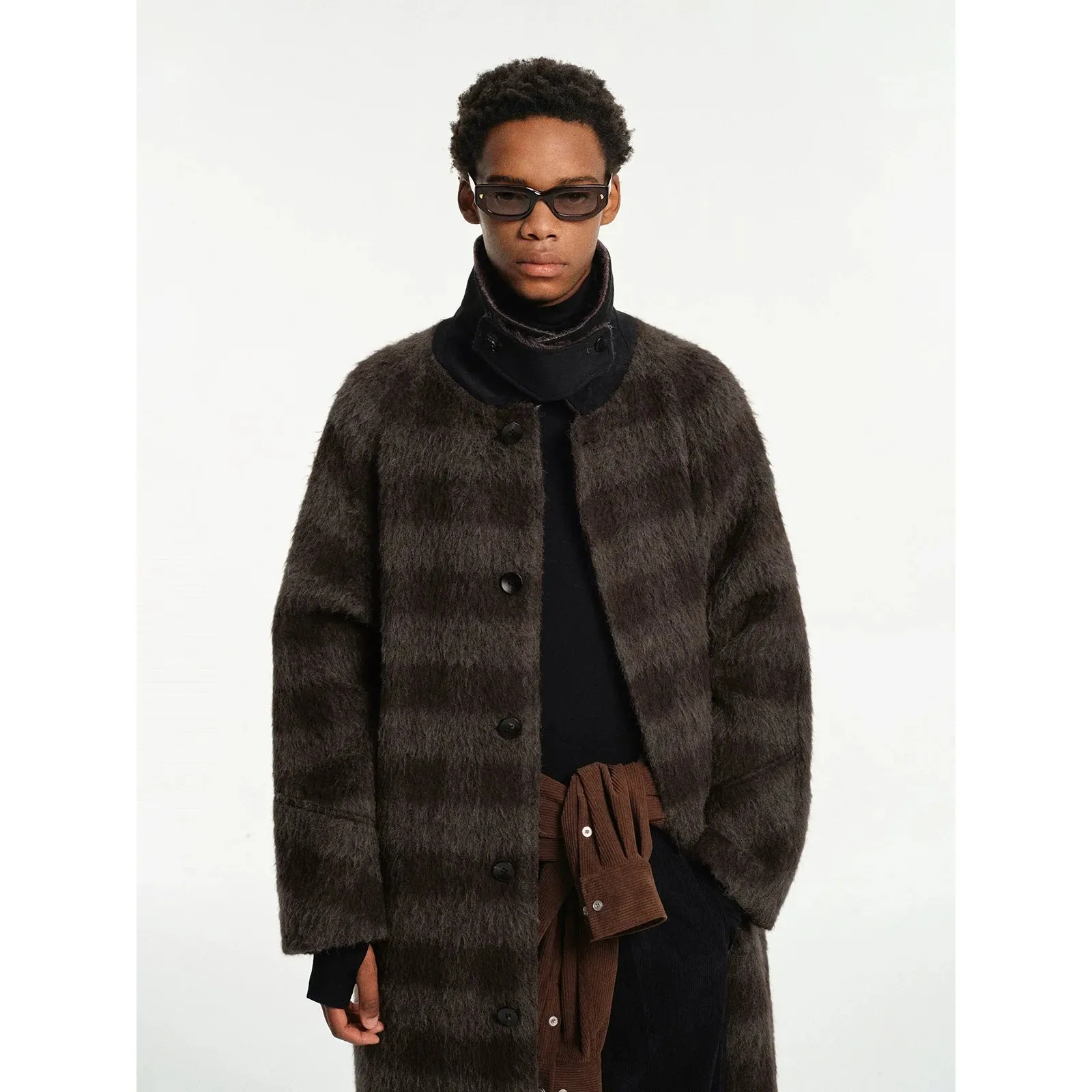 Alpaca Mohair Plaid Coat