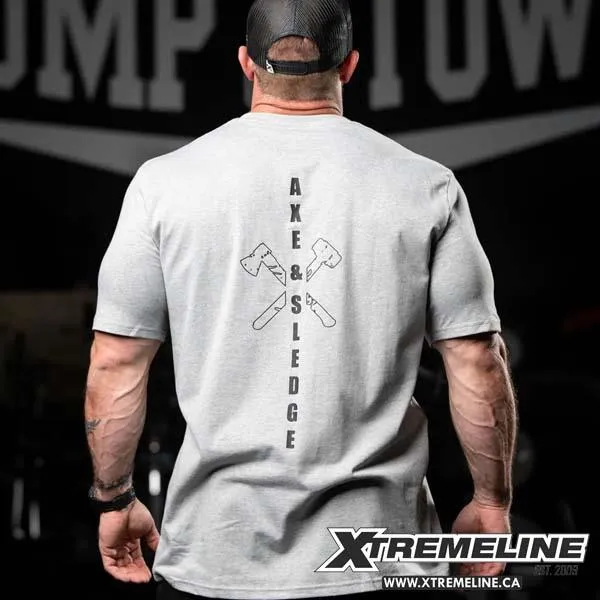 Axe & Sledge Do Work MF Tee, Heather Grey