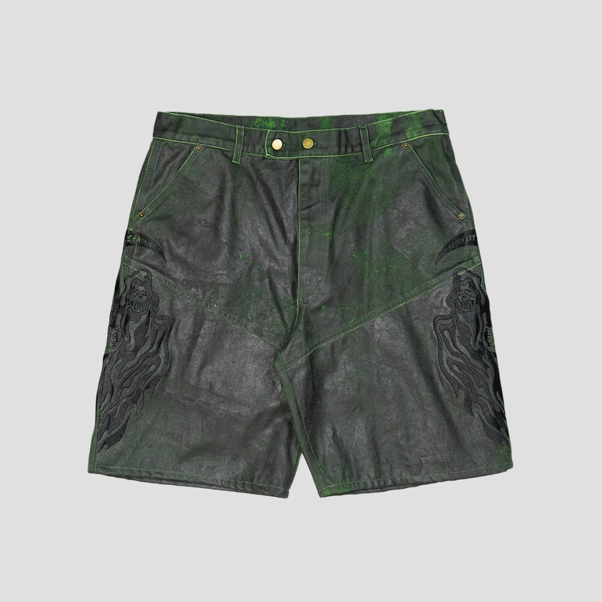BAGGY MOTO JEAN SHORTS