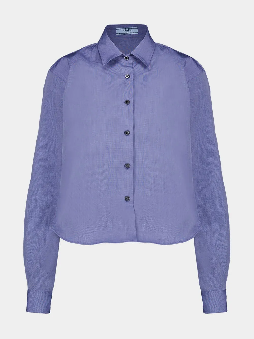 Baltic Blue Button-Up Cotton Shirt