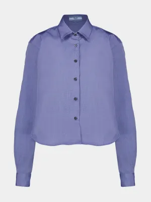 Baltic Blue Button-Up Cotton Shirt