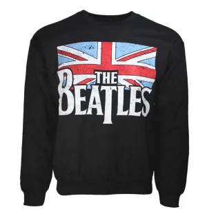 Beatles Distressed Flag Crew Neck Sweatshirt
