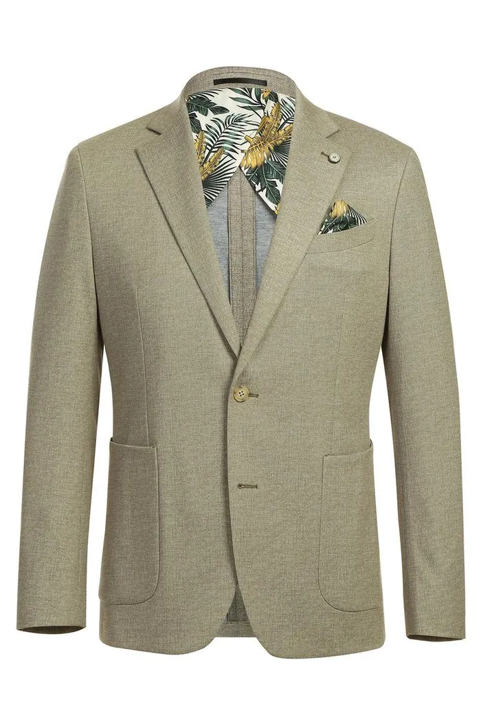 Beige Textured Sports Jacket