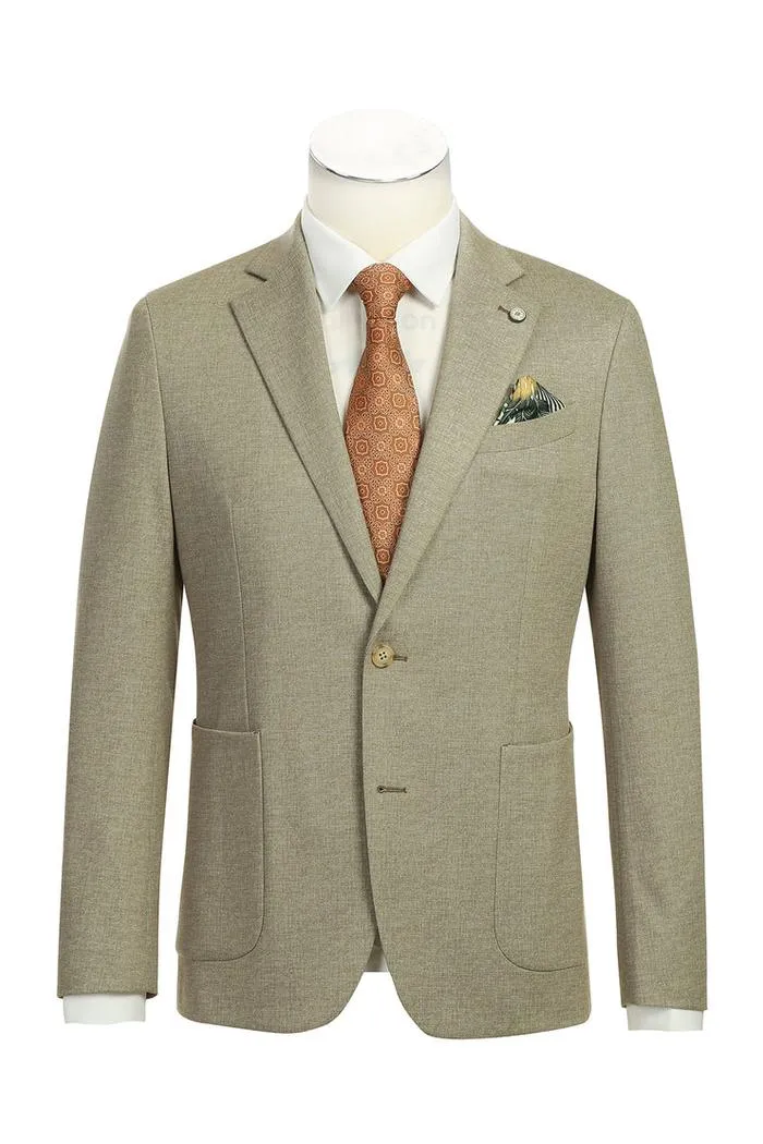 Beige Textured Sports Jacket