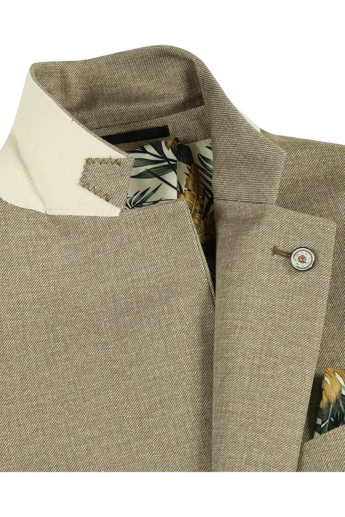 Beige Textured Sports Jacket