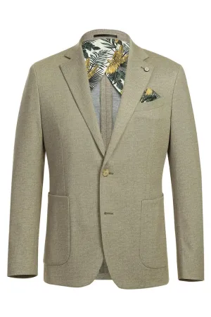 Beige Textured Sports Jacket