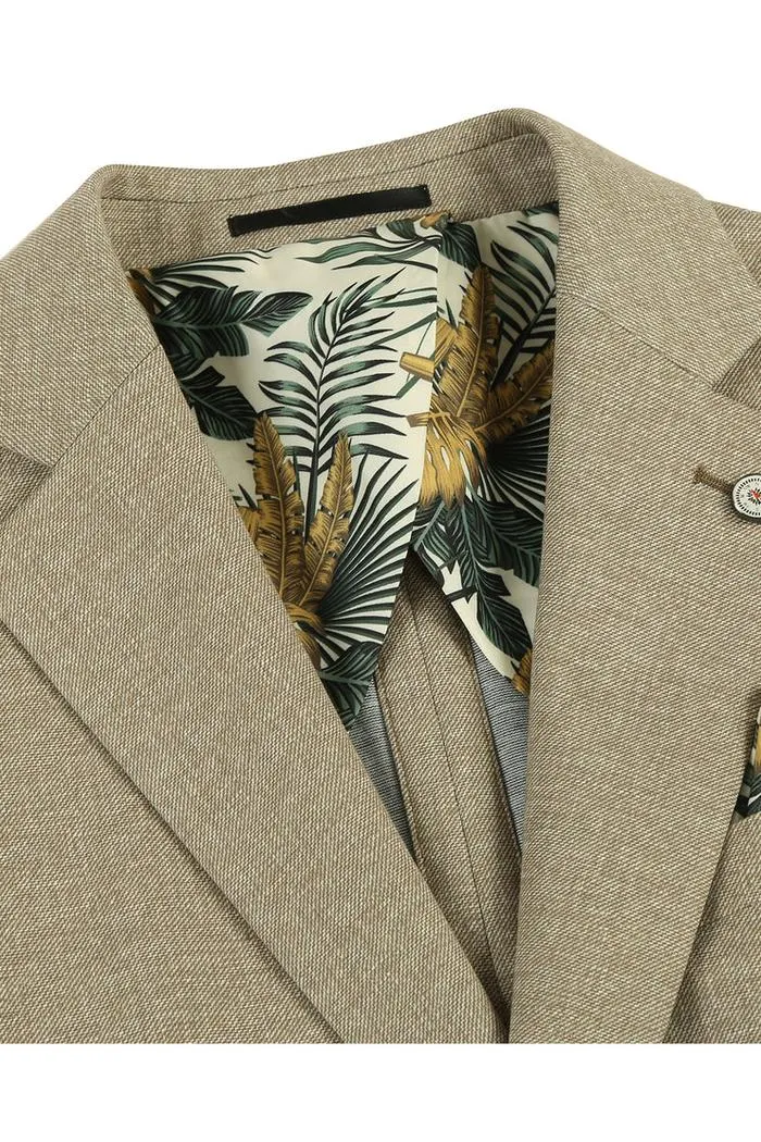 Beige Textured Sports Jacket
