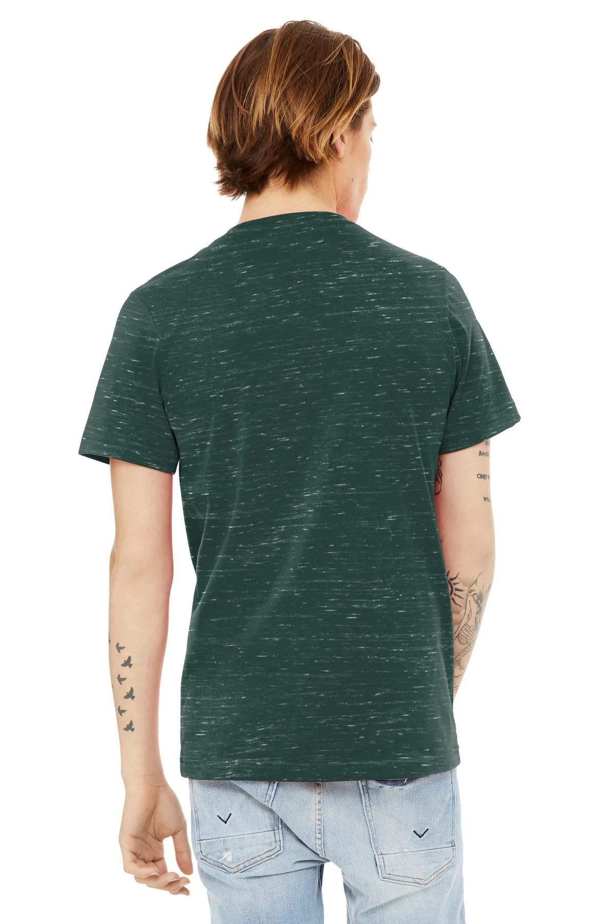 BELLA CANVAS Unisex Textured Jersey V-Neck Tee BC3655 Forest Marble