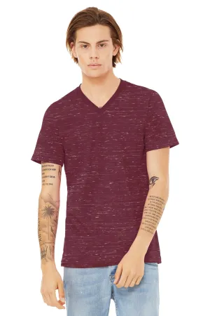 BELLA CANVAS Unisex Textured Jersey V-Neck Tee BC3655 Maroon Marble