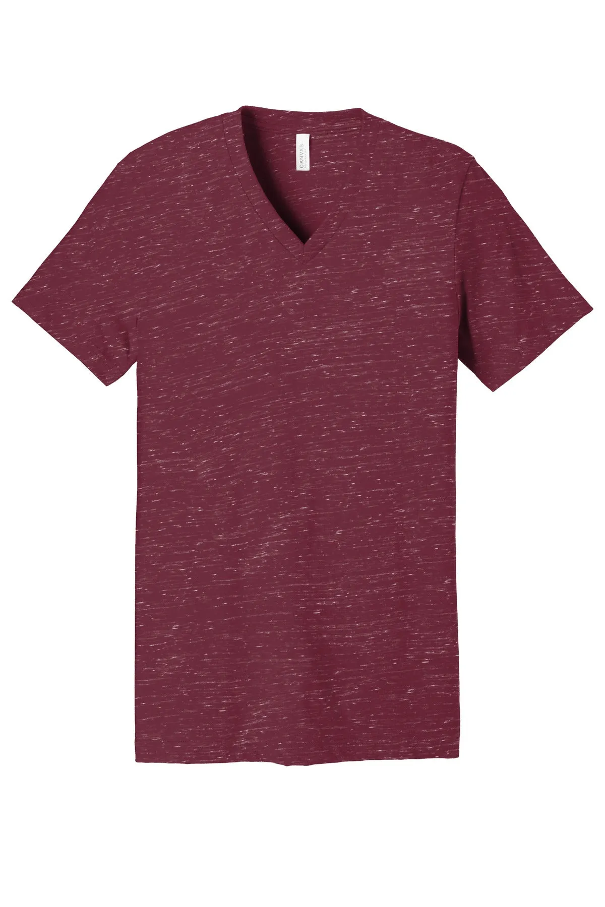 BELLA CANVAS Unisex Textured Jersey V-Neck Tee BC3655 Maroon Marble