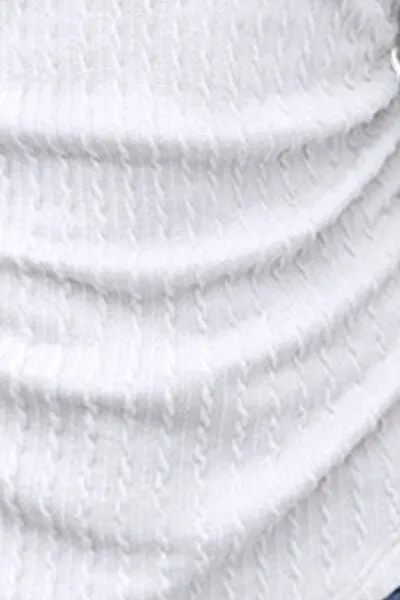 Berklee Textured Ruched V-Neck Long Sleeve T-Shirt