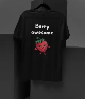Berry Awesome - Terry Oversized T-Shirt - Dark