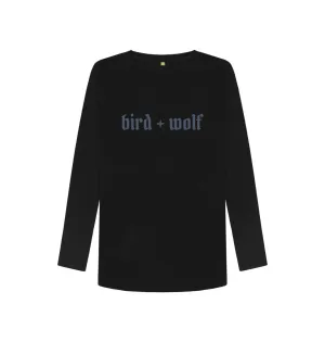 Bird   Wolf Long Sleeve Tee (Gothic lettering)