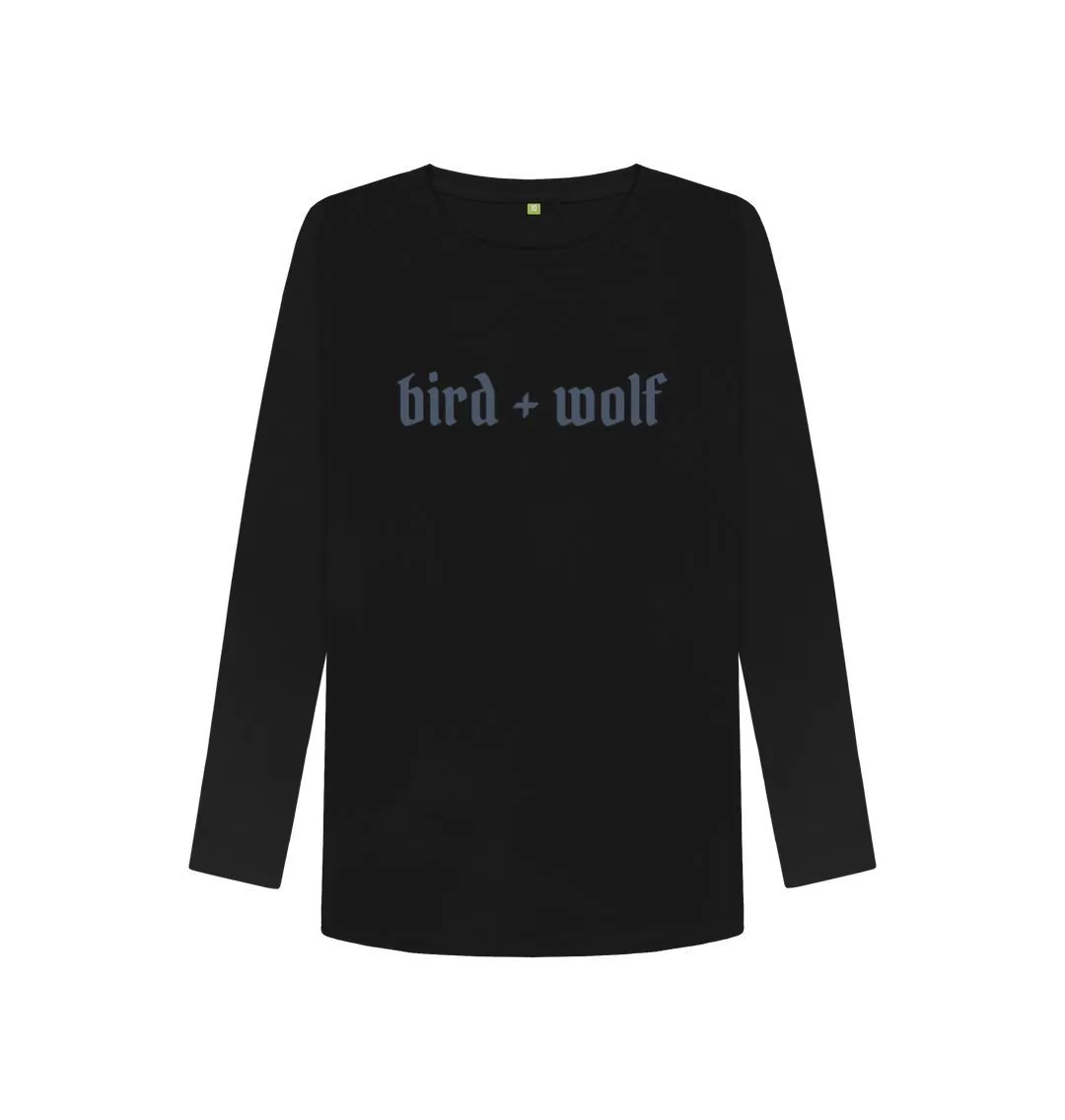 Bird   Wolf Long Sleeve Tee (Gothic lettering)