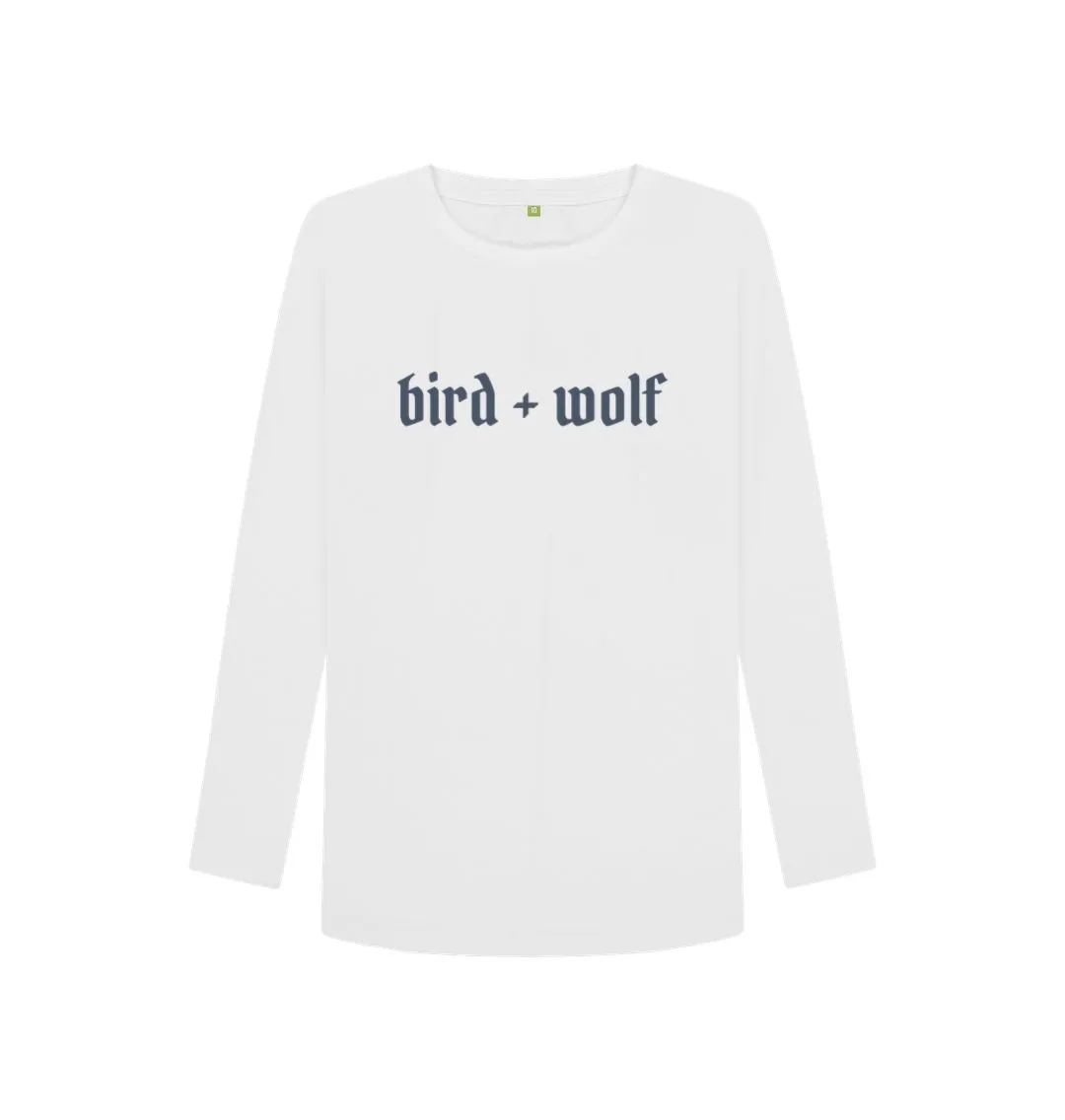 Bird   Wolf Long Sleeve Tee (Gothic lettering)