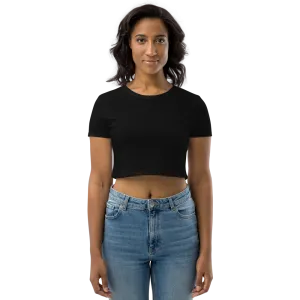 Black Queen Embroidered Organic Crop Top