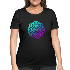 Black With Colorful Ombre Celtic Knot Women’s Curvy T-Shirt