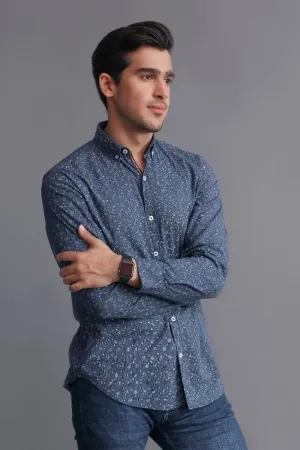 BLUE PRINTED SHIRT