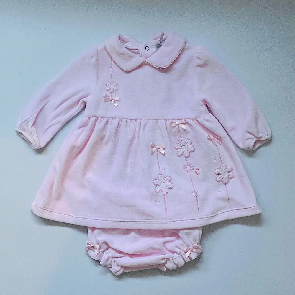 Blues Baby velour pink dress set