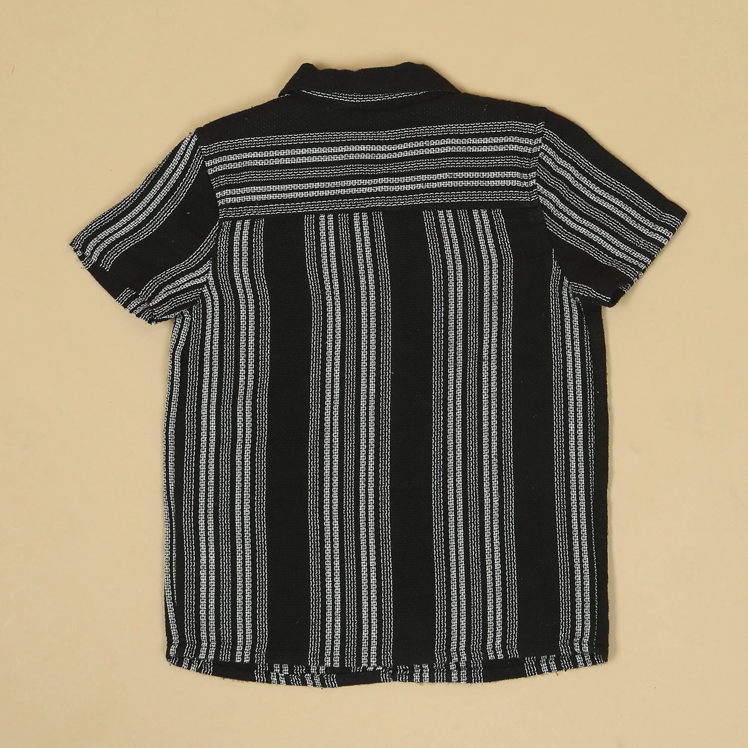 Boys Textured Shirt Black White