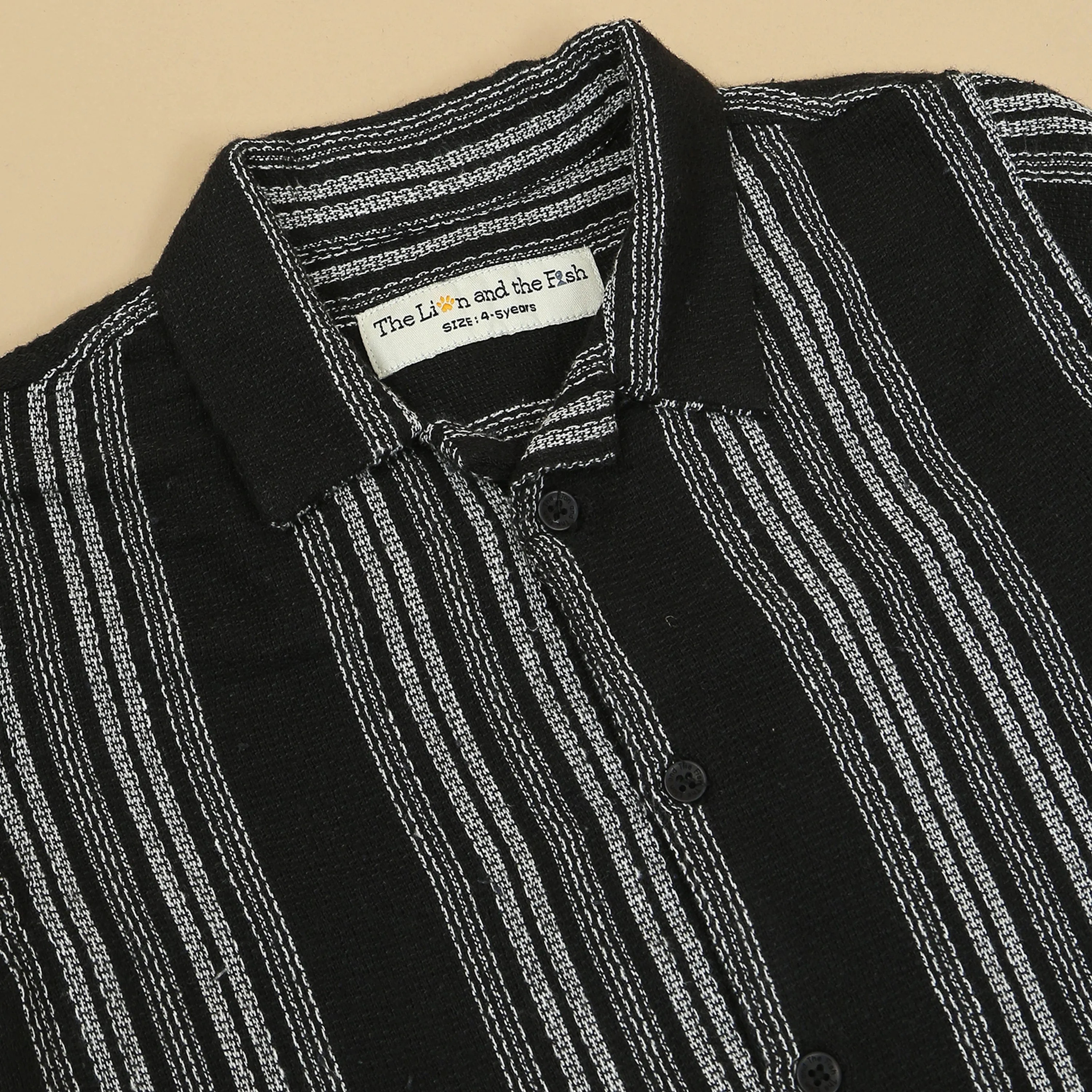 Boys Textured Shirt Black White