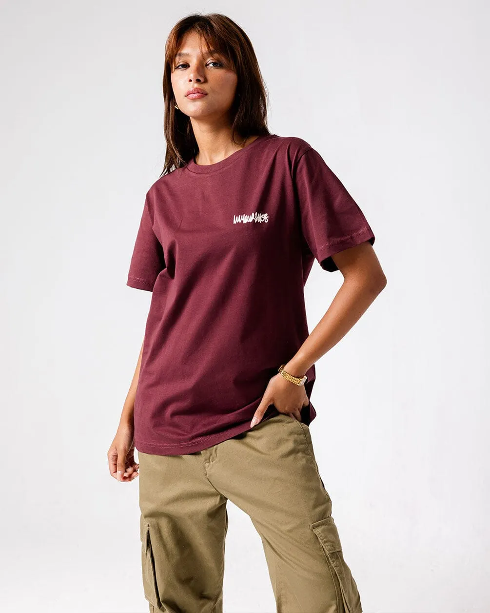 Burgundy IYS Printed Regular Tee