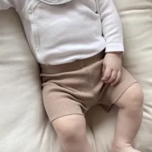 Carey Ribbed Shorts (Biscuit)
