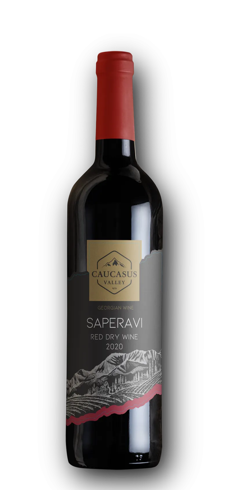 CAUCASUS VALLEY GEORGIAN SAPERAVI RED DRY WINE 0.75l