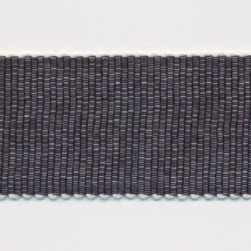 Chambray Grosgrain Ribbon #11 Off White & Deep Purple