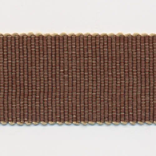 Chambray Grosgrain Ribbon #14 Beige & Smoke Brown