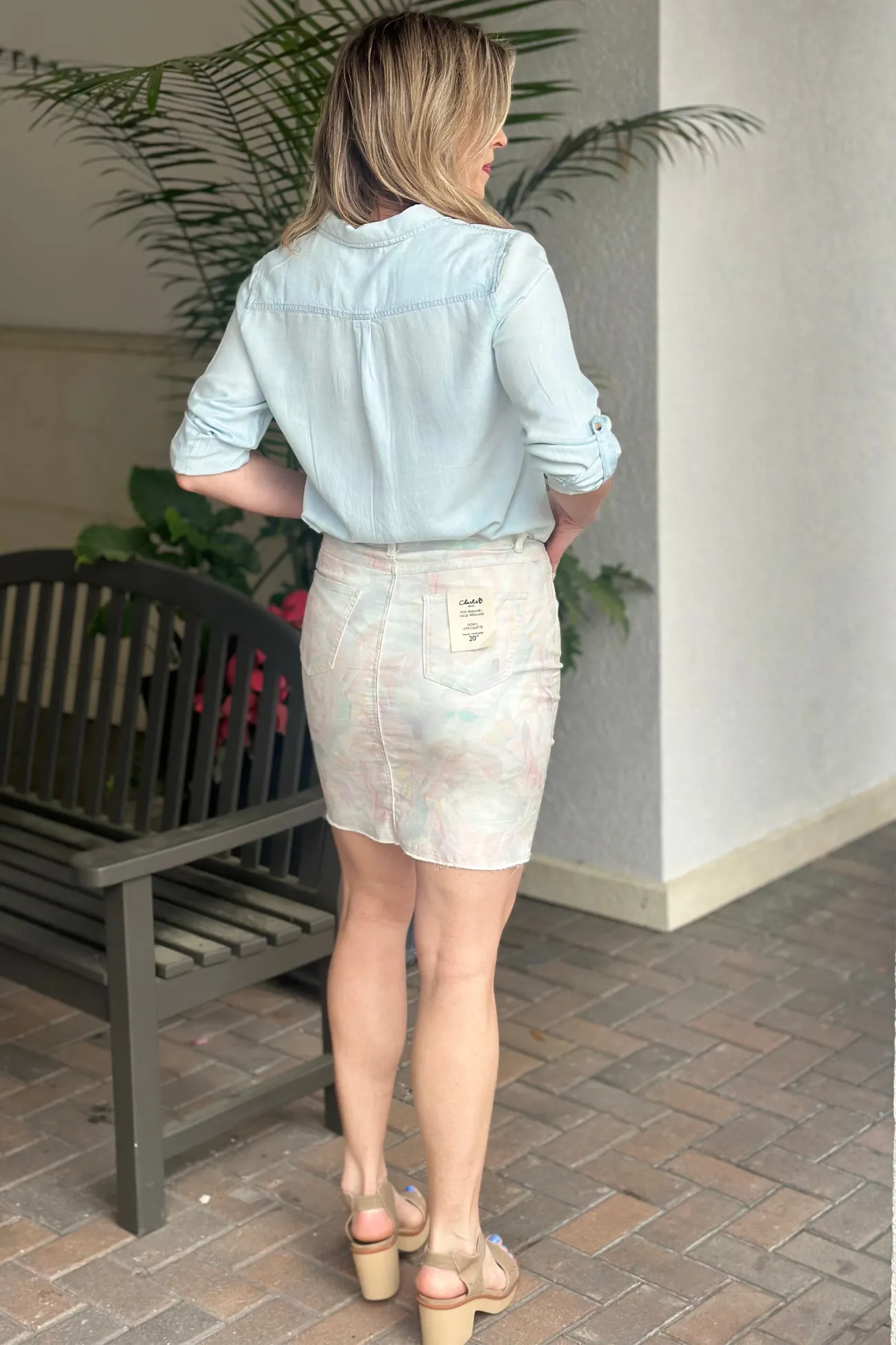 Charlie B Pastel Printed Skort