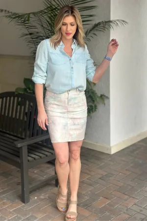 Charlie B Pastel Printed Skort